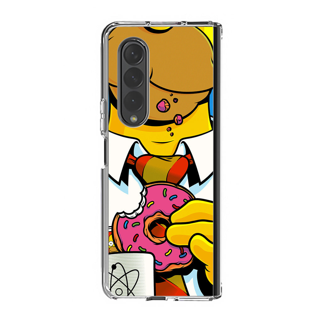 Homer Eats Donut Samsung Galaxy Z Fold 4 Case
