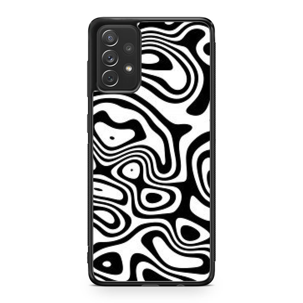 Abstract Black and White Background Galaxy A53 5G Case