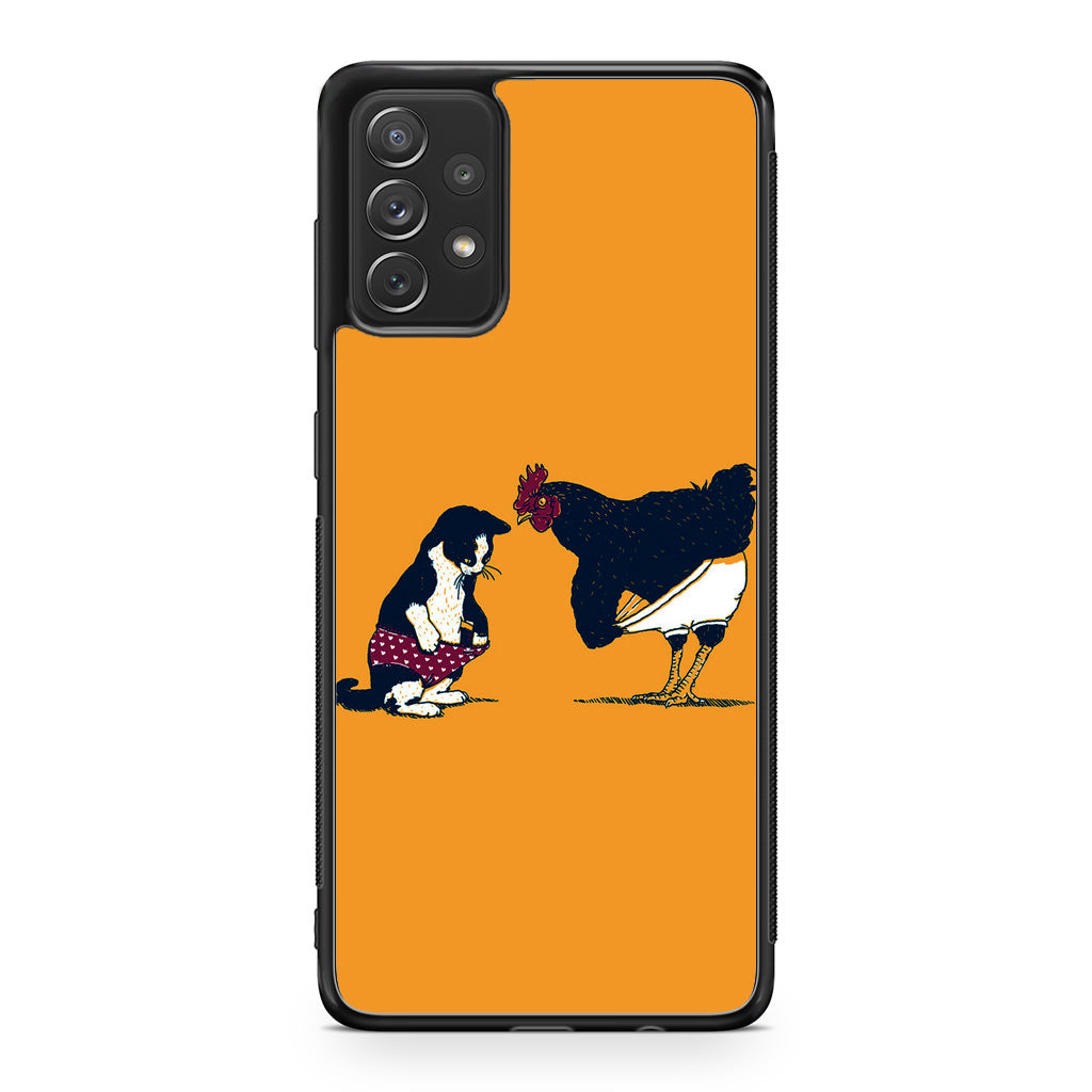 Cat Chicken Yellow Underwear Cute Galaxy A53 5G Case