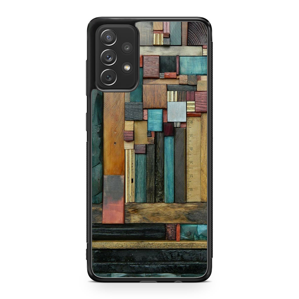 Painted Abstract Wood Sculptures Galaxy A53 5G Case