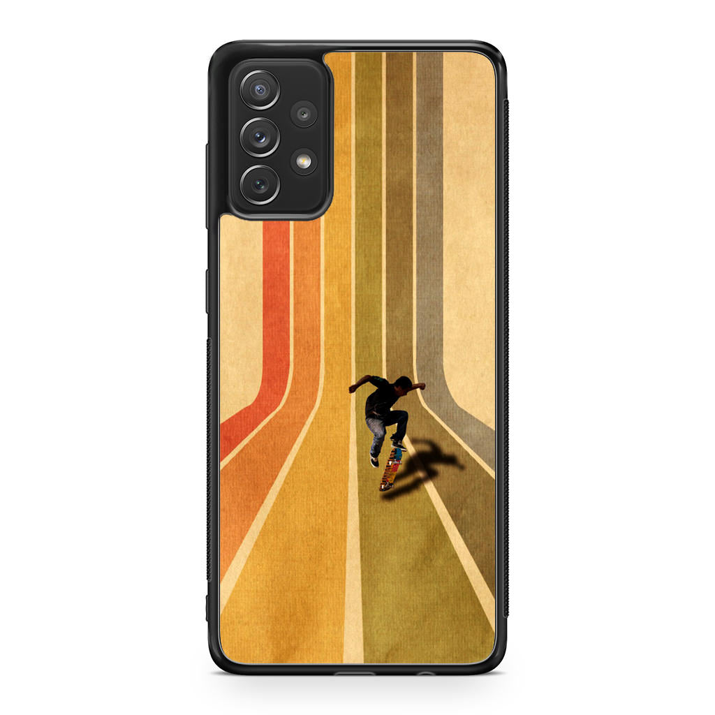 Vintage Skateboard On Colorful Stipe Galaxy A23 5G Case