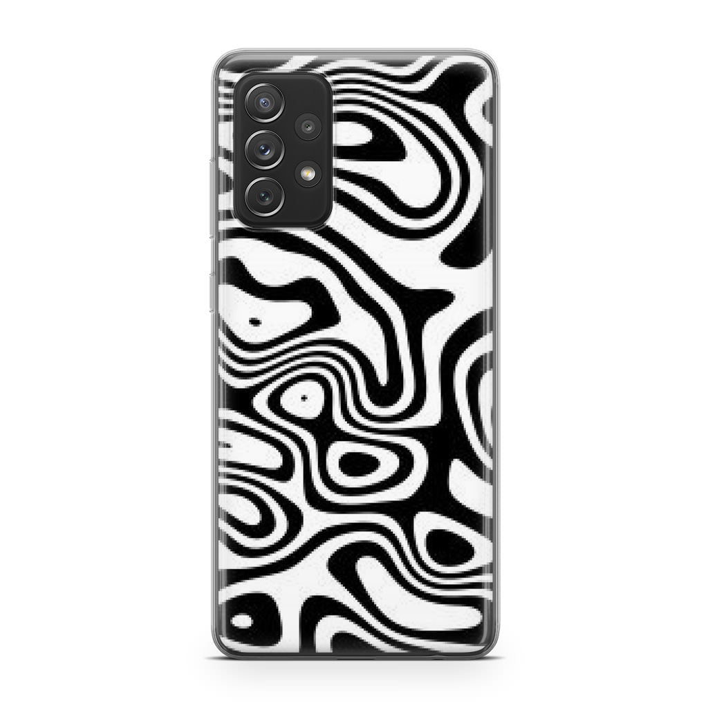 Abstract Black and White Background Galaxy A53 5G Case