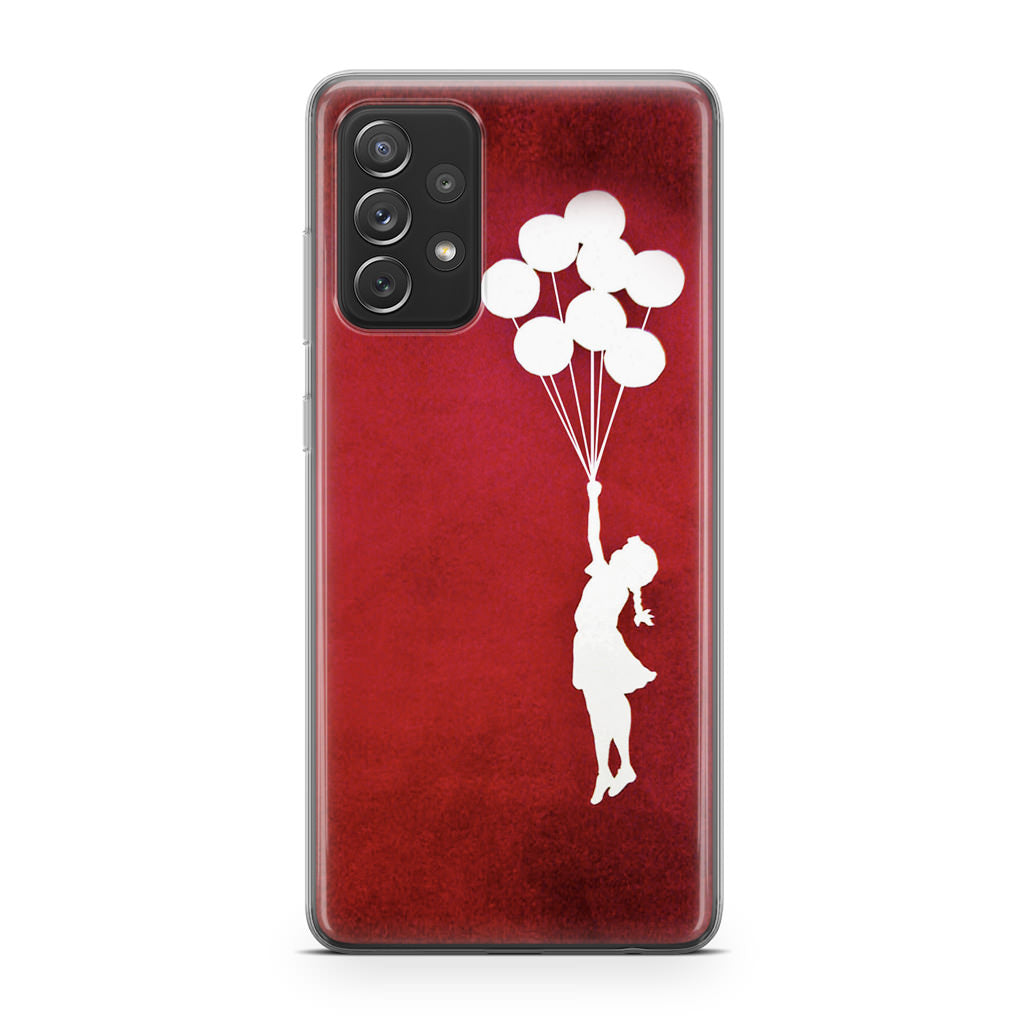 Banksy Girl With Balloons Red Galaxy A53 5G Case