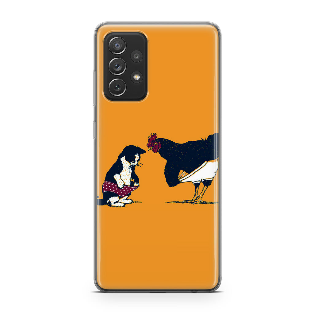Cat Chicken Yellow Underwear Cute Galaxy A53 5G Case