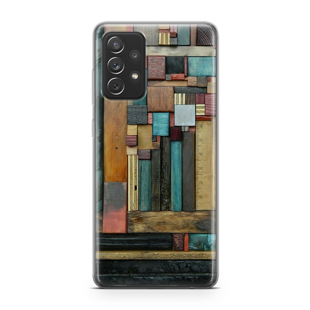 Painted Abstract Wood Sculptures Galaxy A53 5G Case