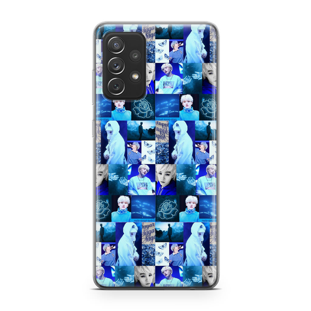 BTS Suga Blue Aesthetic Collage Galaxy A23 5G Case