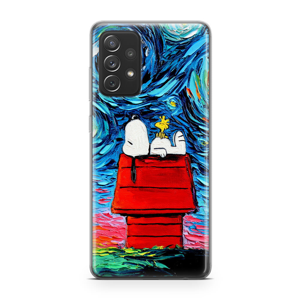 Dog Lying Under Starry Night Van Gogh Galaxy A53 5G Case