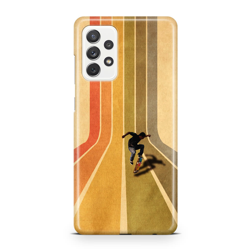 Vintage Skateboard On Colorful Stipe Runway Galaxy A23 5G Case