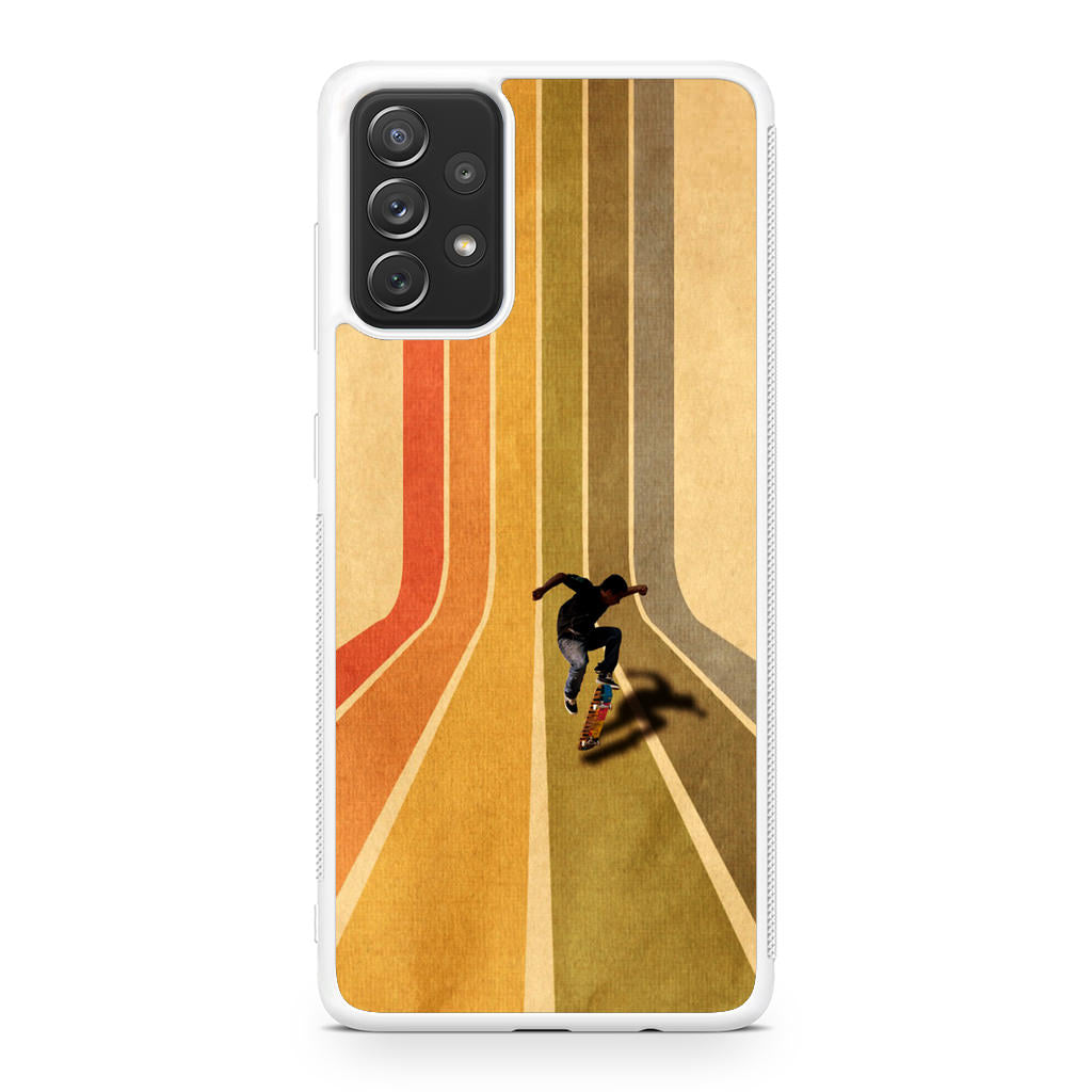 Vintage Skateboard On Colorful Stipe Galaxy A23 5G Case