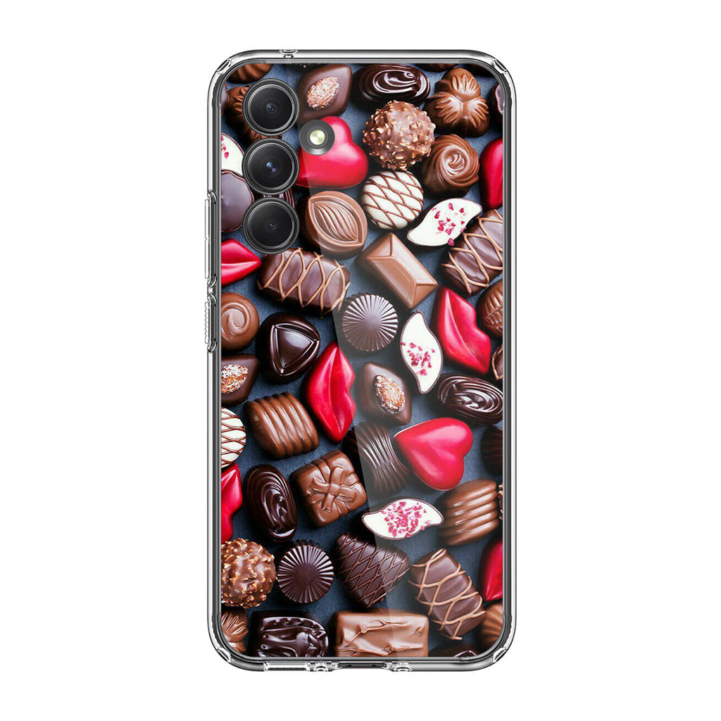 I Love Choco Pattern Samsung Galaxy S23 FE Case