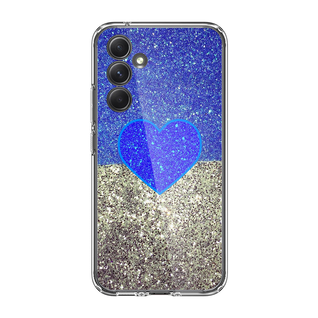 Love Glitter Blue and Grey Samsung Galaxy S23 FE Case