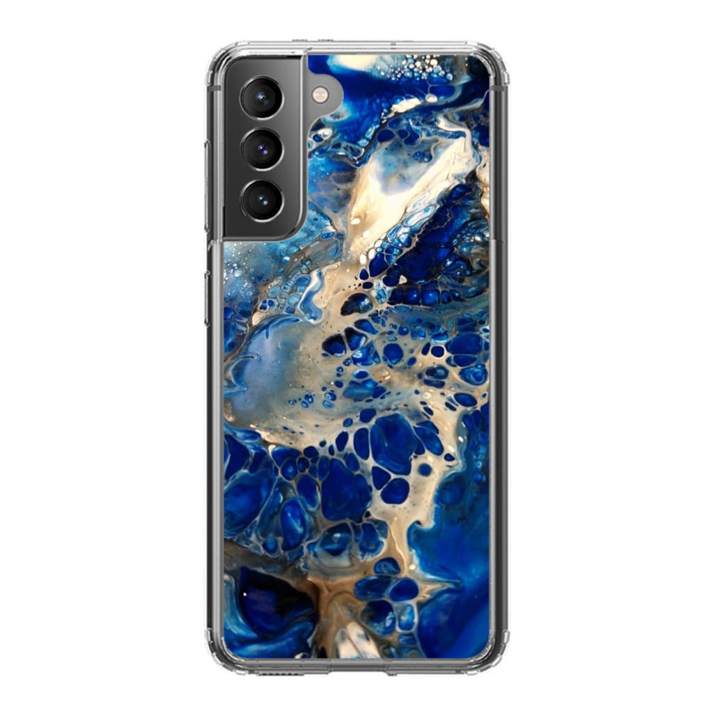 Abstract Golden Blue Paint Art Galaxy S22 / S22 Plus Case