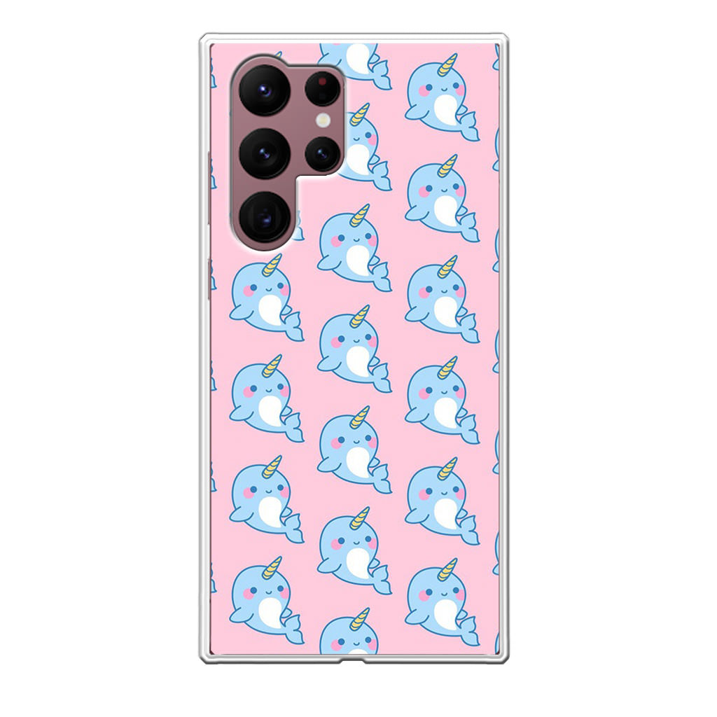 Horned Whales Pattern Galaxy S22 Ultra 5G Case