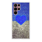 Love Glitter Blue and Grey Galaxy S22 Ultra 5G Case