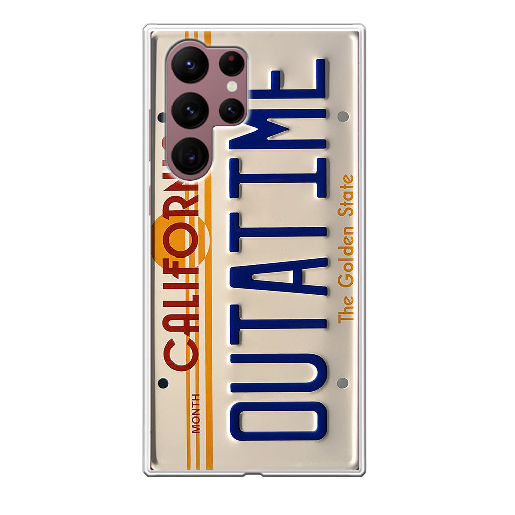 Back to the Future License Plate Outatime Galaxy S22 Ultra 5G Case