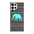 Aztec Elephant Turquoise Galaxy S22 Ultra 5G Case