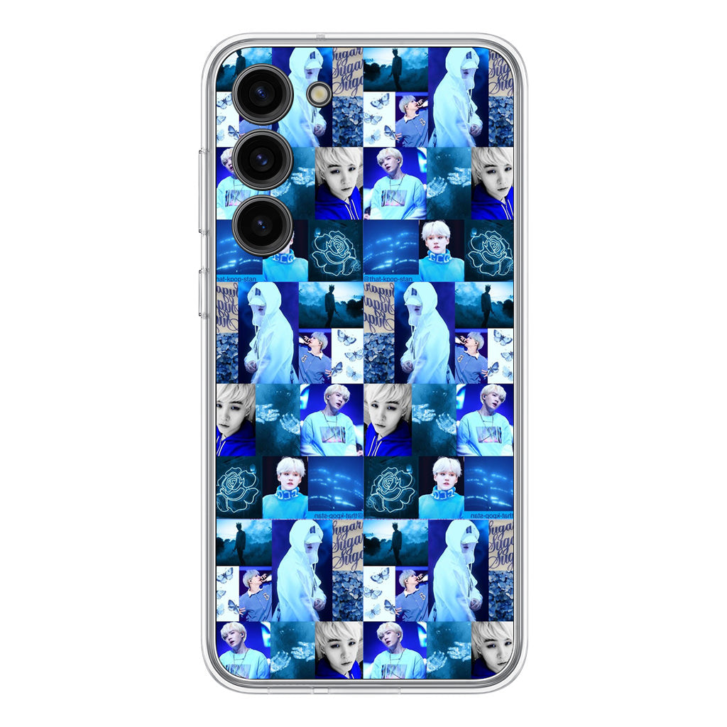 BTS Suga Blue Aesthetic Collage Samsung Galaxy S23 / S23 Plus Case