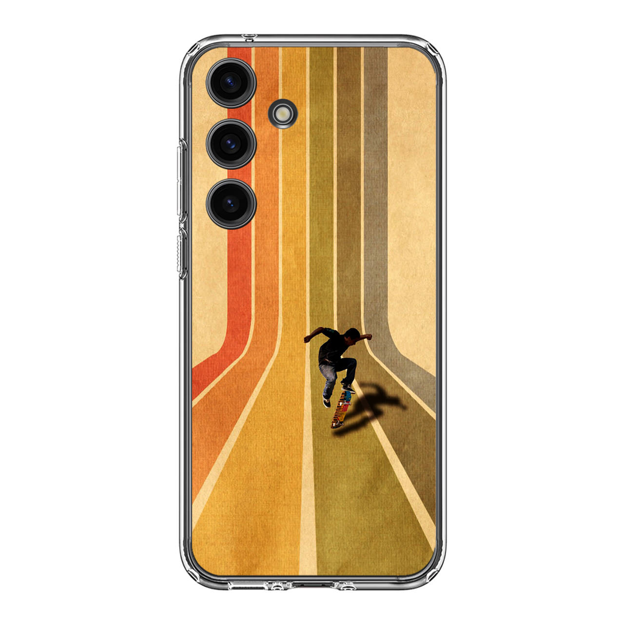 Vintage Skateboard On Colorful Stipe Runway Samsung Galaxy S24 FE Case