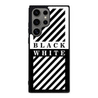 Black White Stripes Samsung Galaxy S24 Ultra Case