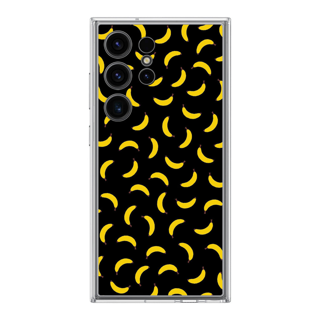 Bananas Fruit Pattern Black Samsung Galaxy S24 Ultra Case