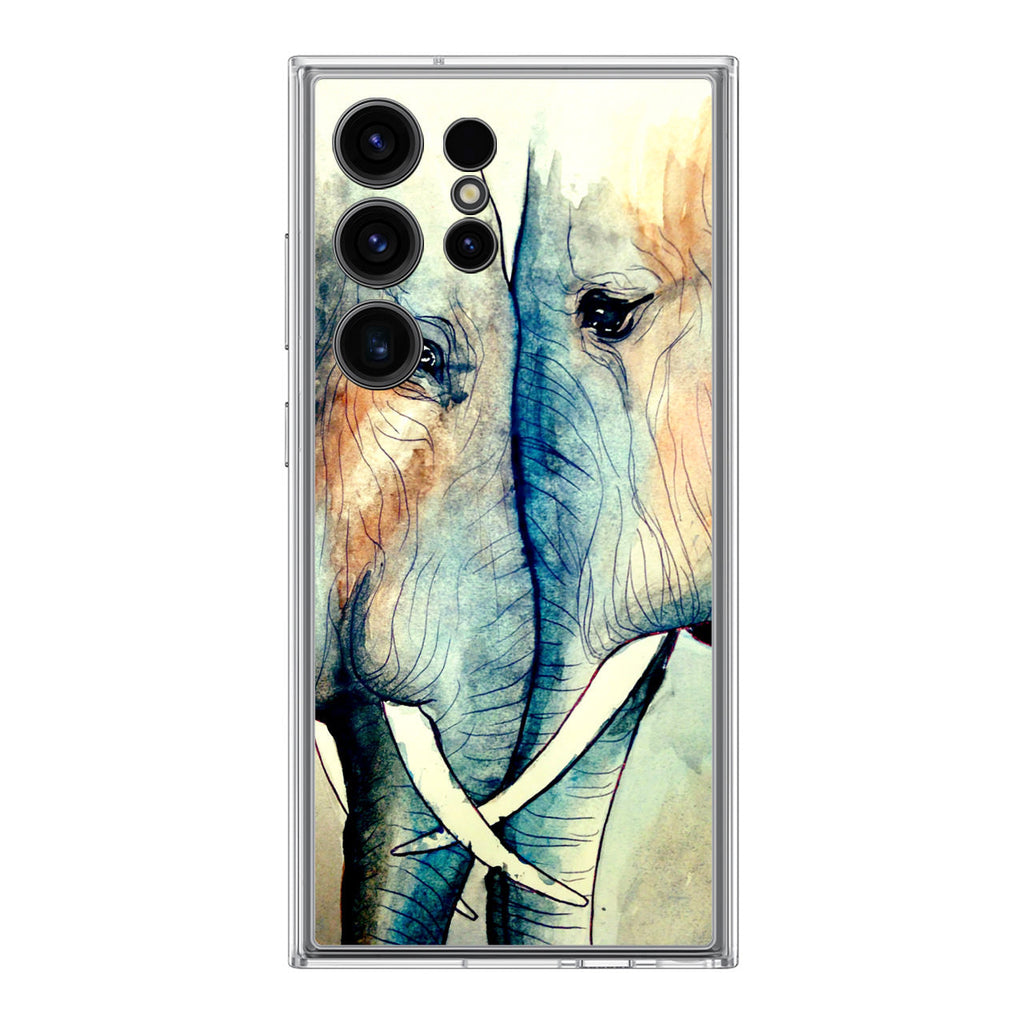 Elephants Sadness Samsung Galaxy S24 Ultra Case