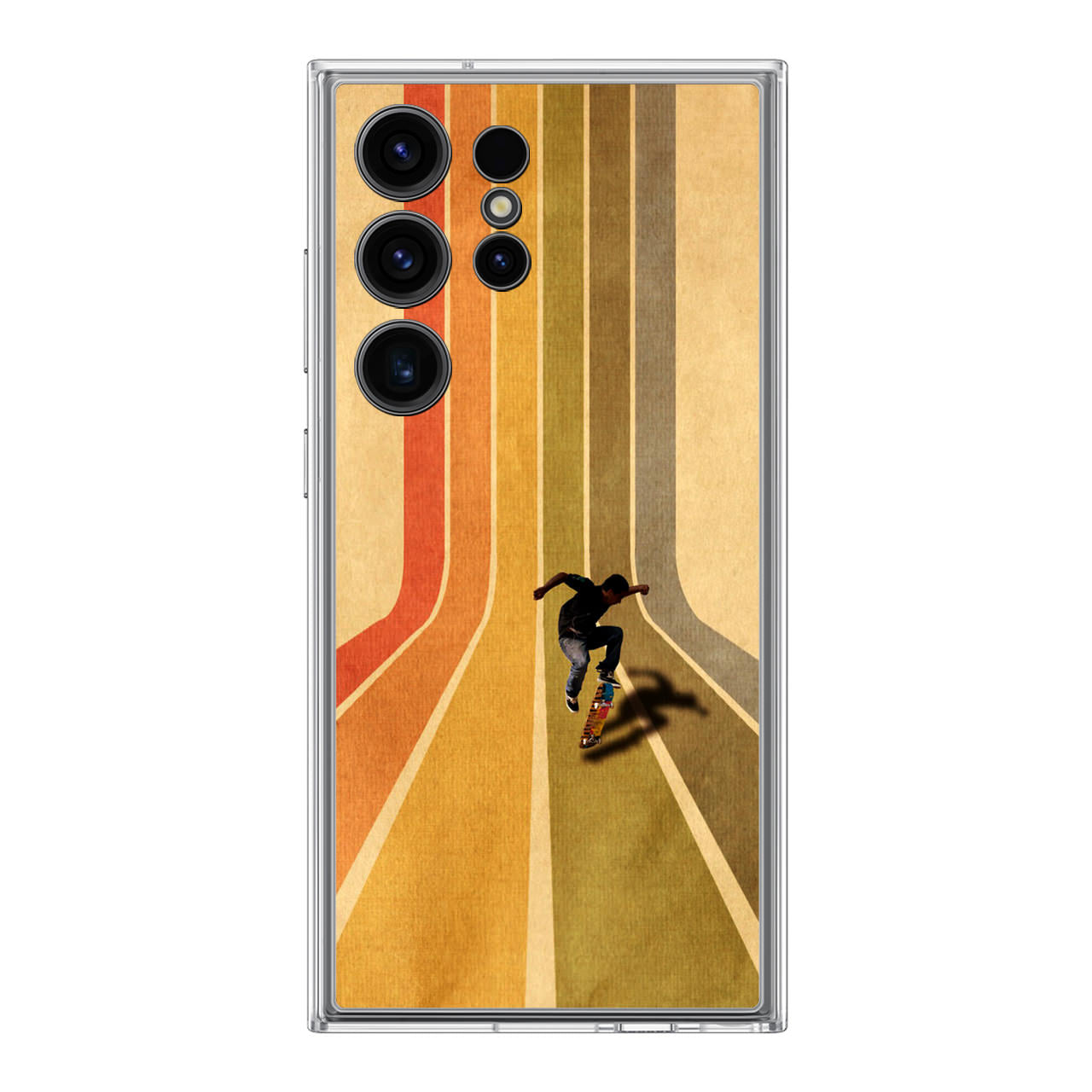 Vintage Skateboard On Colorful Stipe Runway Samsung Galaxy S24 Ultra Case