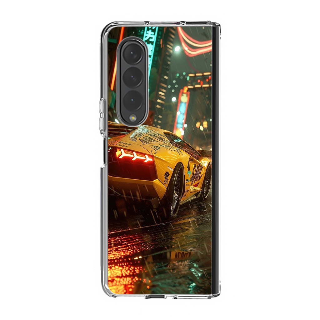 Night Drift Thunder Neon Streets Samsung Galaxy Z Fold 4 Case