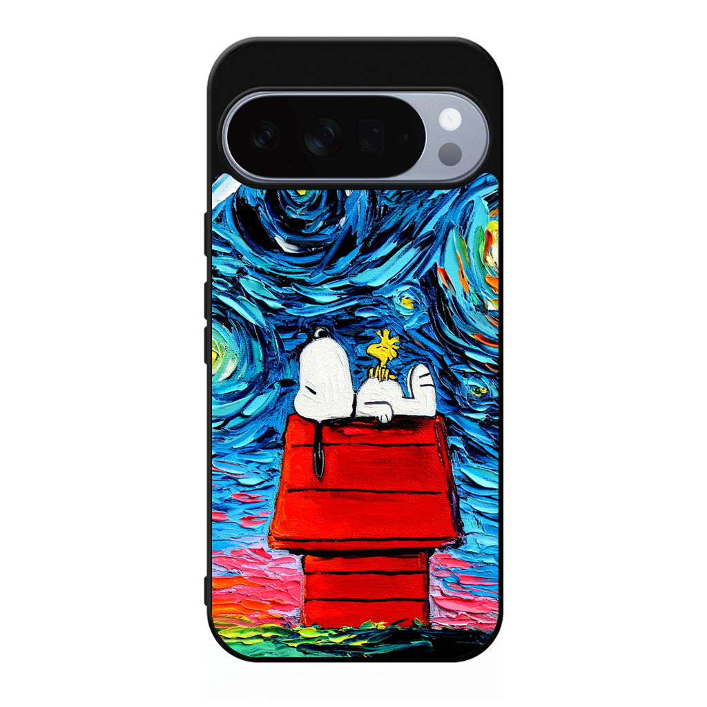 Dog Lying Under Starry Night Van Gogh Google Pixel 10 Pro / 10 Pro XL Case