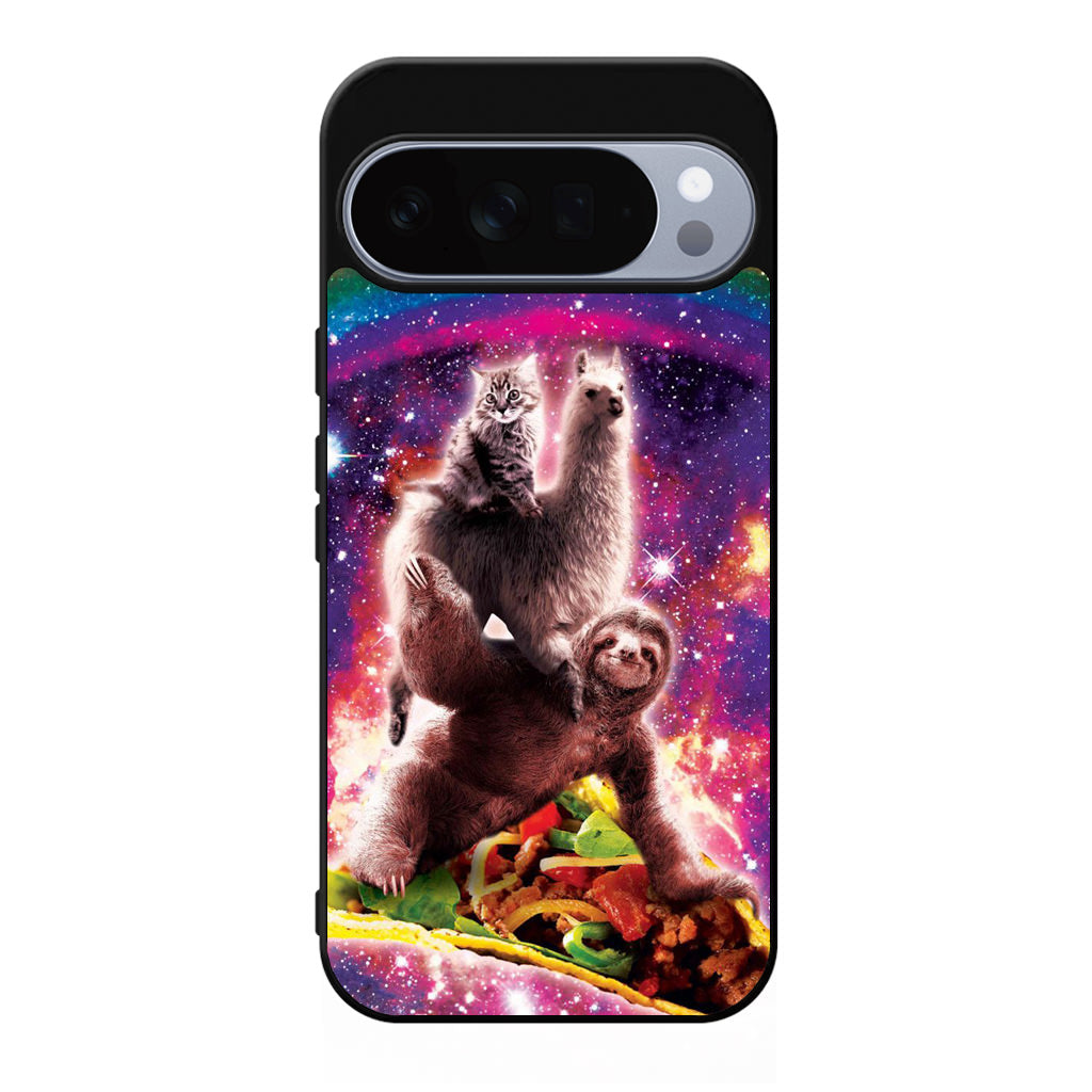 LLama Sloth And Cat Playing Together Google Pixel 10 Pro / 10 Pro XL Case