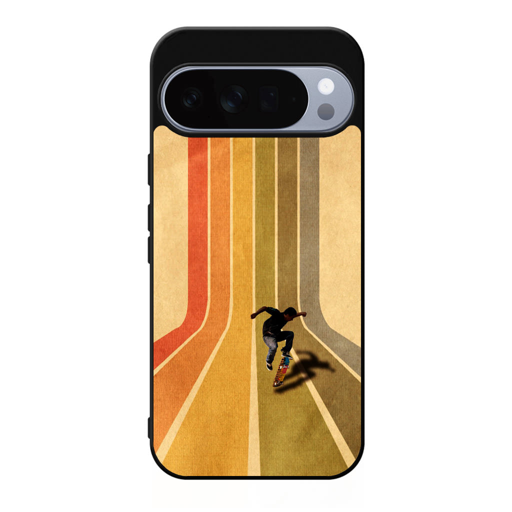 Vintage Skateboard On Colorful Stipe Google Pixel 10 Pro / 10 Pro XL Case