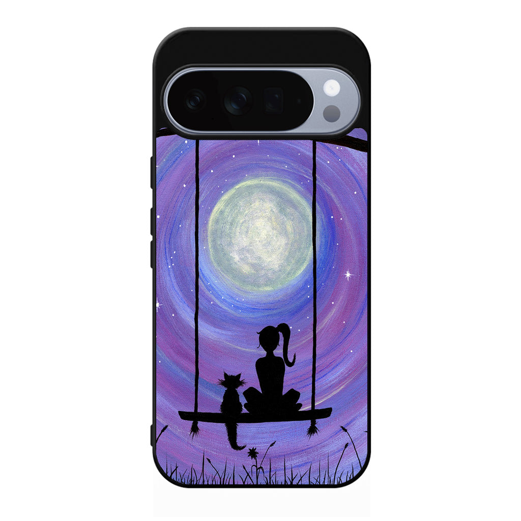 Girl Cat and Moon Google Pixel 10 Pro / 10 Pro XL Case