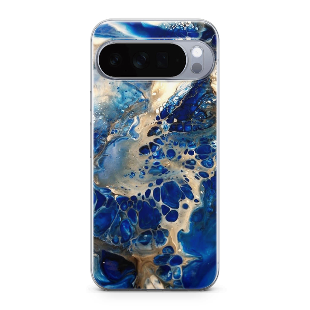 Abstract Golden Blue Paint Art Google Pixel 10 Pro / 10 Pro XL Case