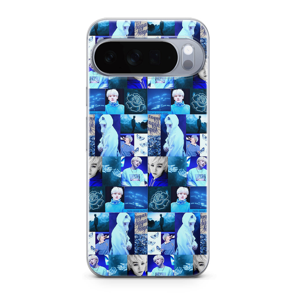 BTS Suga Blue Aesthetic Collage Google Pixel 10 Pro / 10 Pro XL Case