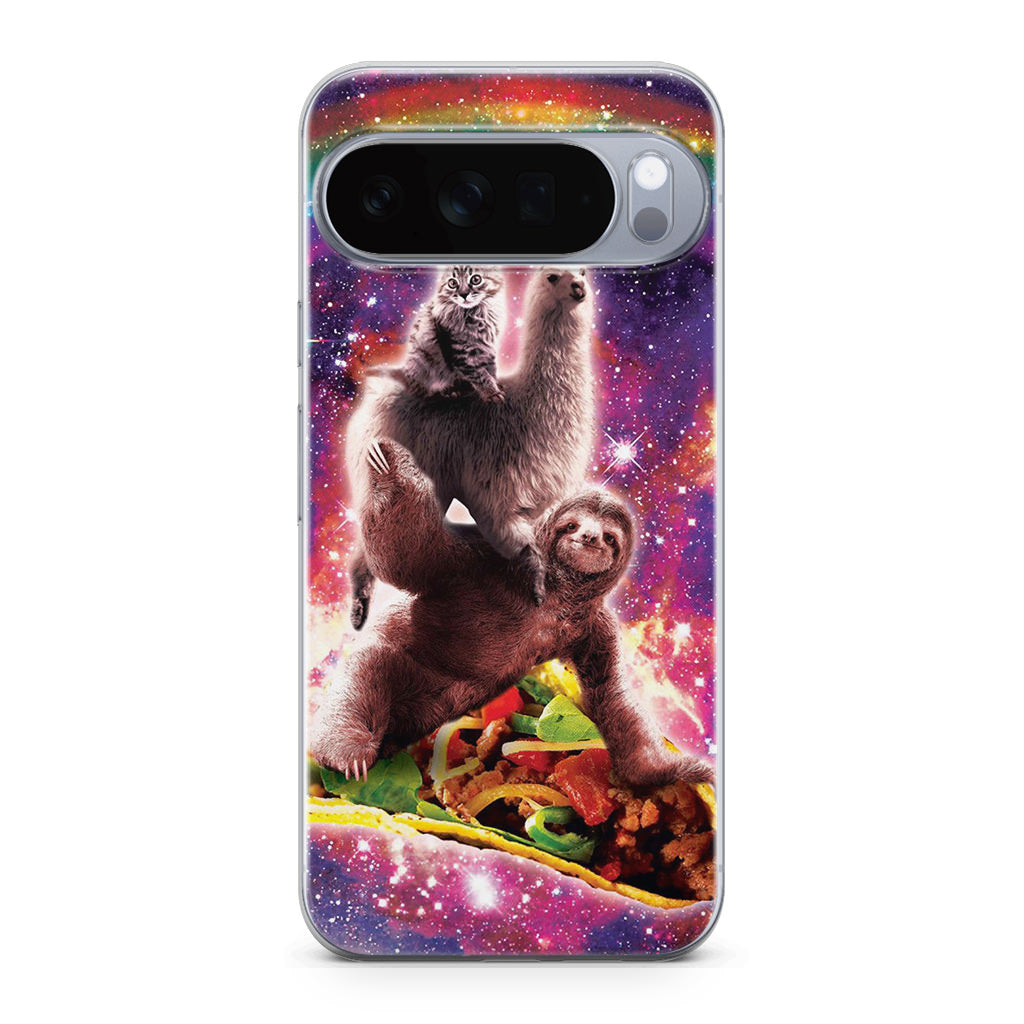 LLama Sloth And Cat Playing Together Google Pixel 10 Pro / 10 Pro XL Case