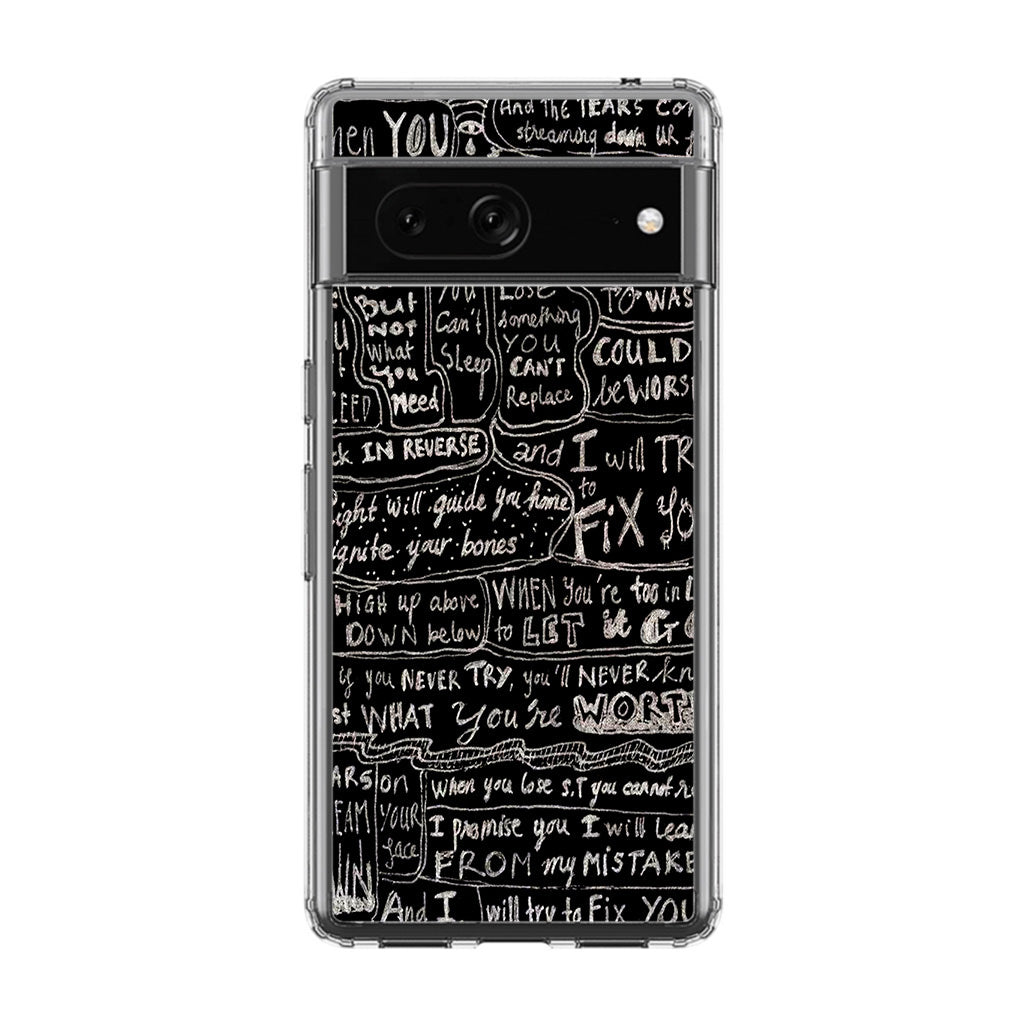 Fix You Lyrics Google Pixel 7a Case