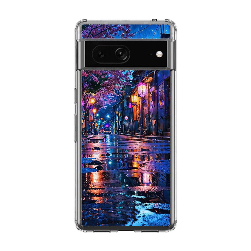 Midnight Sakura Glow Google Pixel 7a Case