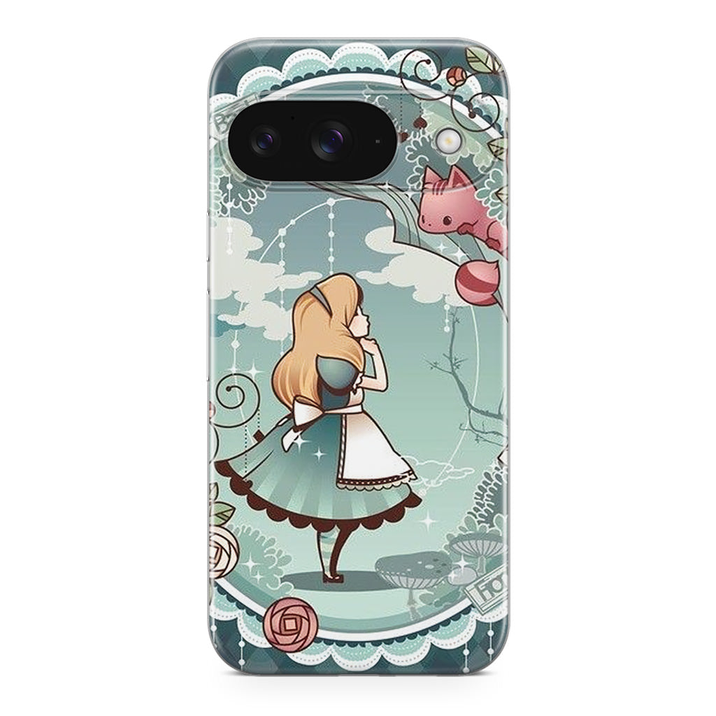 Alice And Cheshire Cat Poster Google Pixel 9 Case