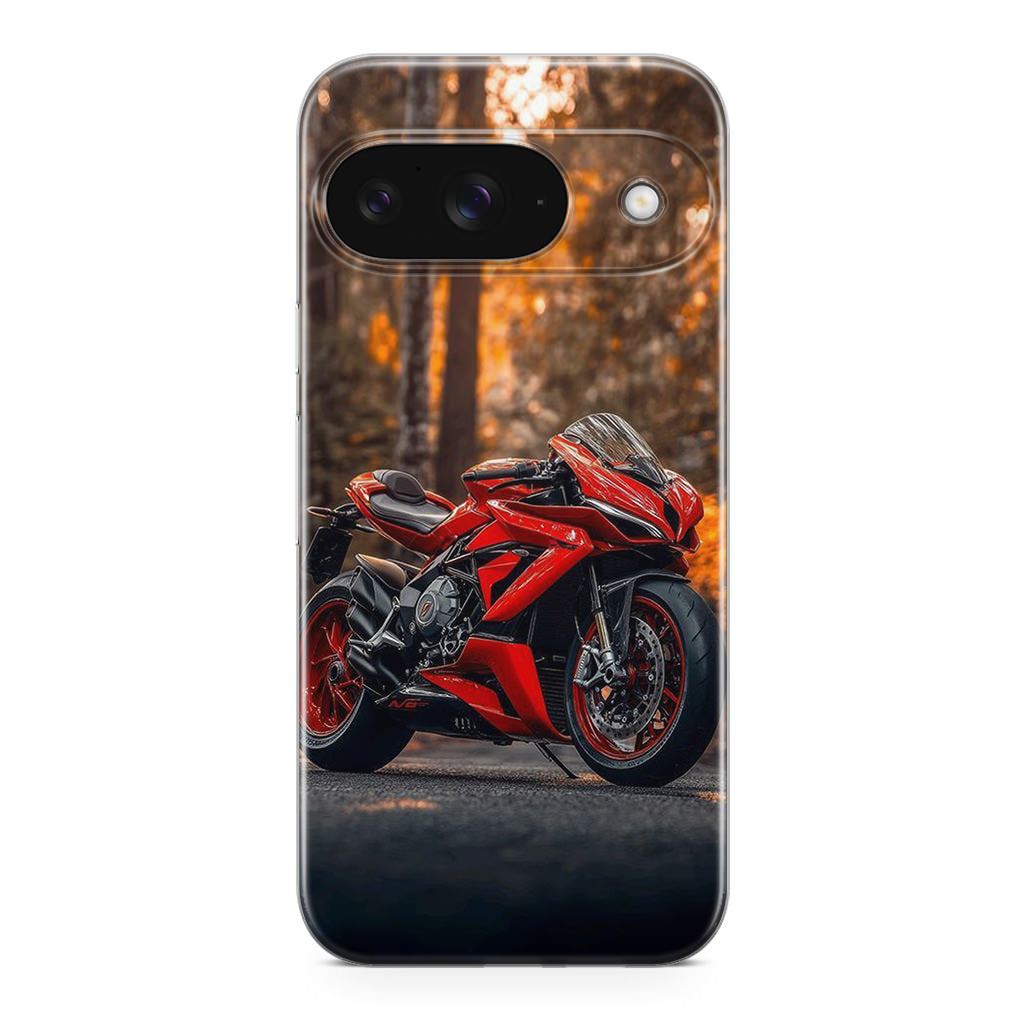 Crimson Velocity in Autumn Flame Google Pixel 9 Case