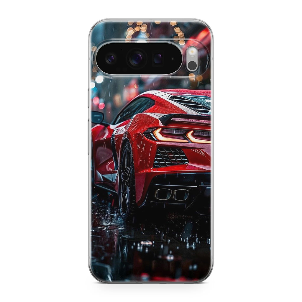 Red Sport Car in the Rain Google Pixel 9 Pro / Pixel 9 Pro XL Case