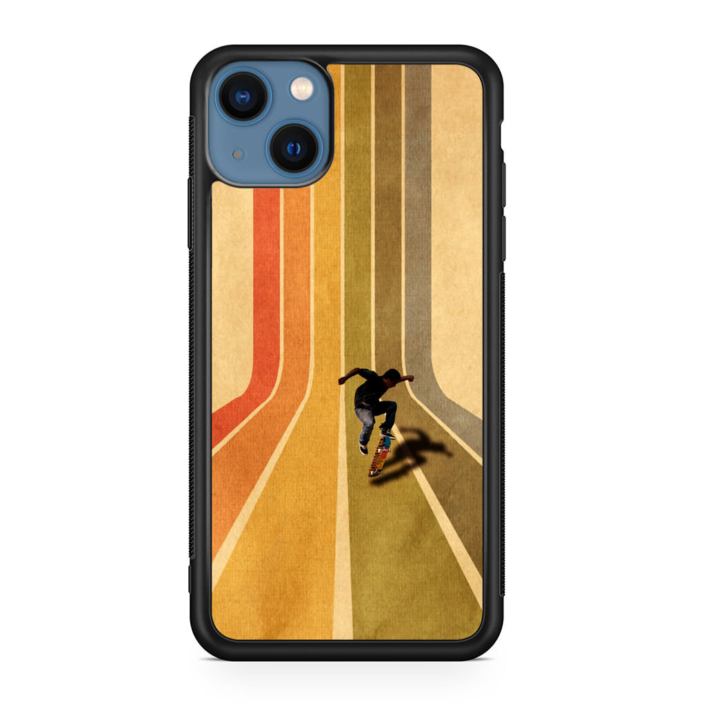 Vintage Skateboard On Colorful Stipe iPhone 13 / 13 mini Case