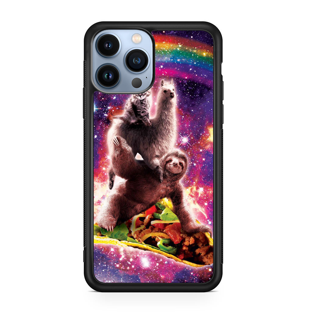 LLama Sloth And Cat Playing Together iPhone 13 Pro / 13 Pro Max Case