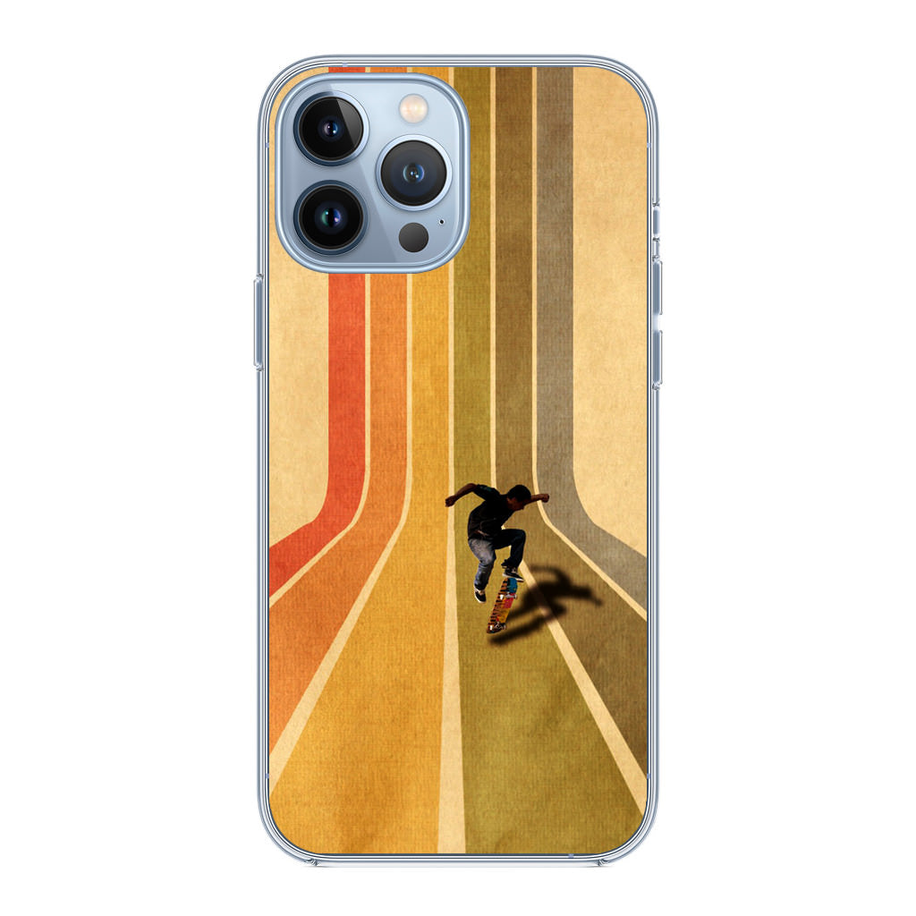 Vintage Skateboard On Colorful Stipe iPhone 13 Pro / 13 Pro Max Case