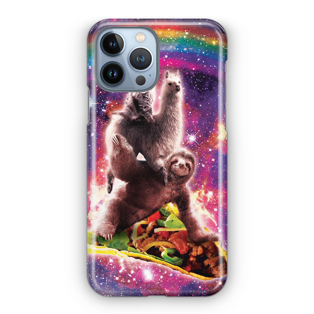 LLama Sloth And Cat Playing Together iPhone 13 Pro / 13 Pro Max Case