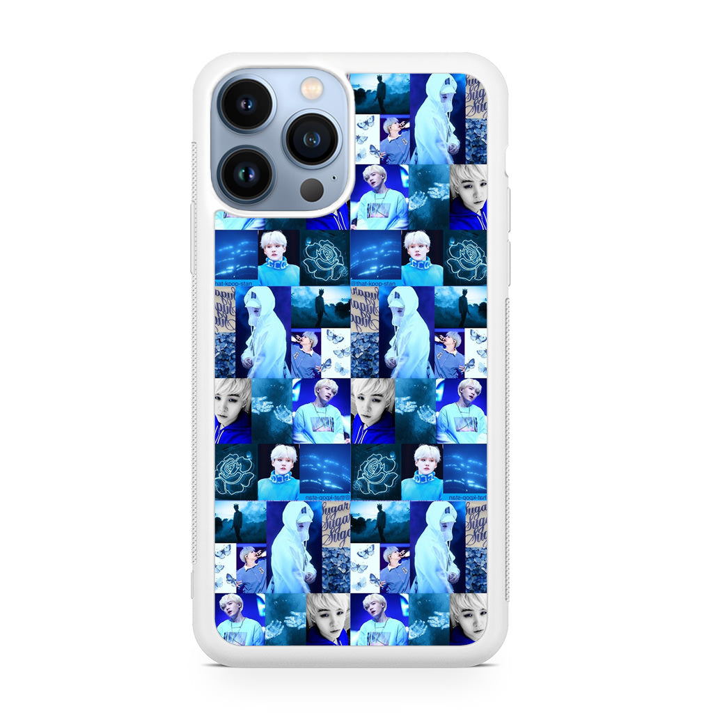 BTS Suga Blue Aesthetic Collage iPhone 13 Pro / 13 Pro Max Case