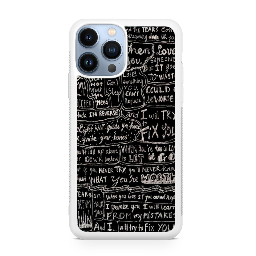 Fix You Lyrics iPhone 13 Pro / 13 Pro Max Case