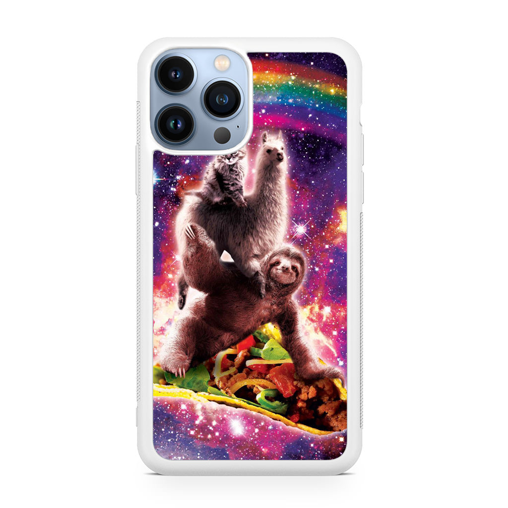 LLama Sloth And Cat Playing Together iPhone 13 Pro / 13 Pro Max Case
