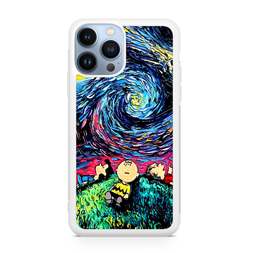 Peanuts At Starry Night iPhone 13 Pro / 13 Pro Max Case