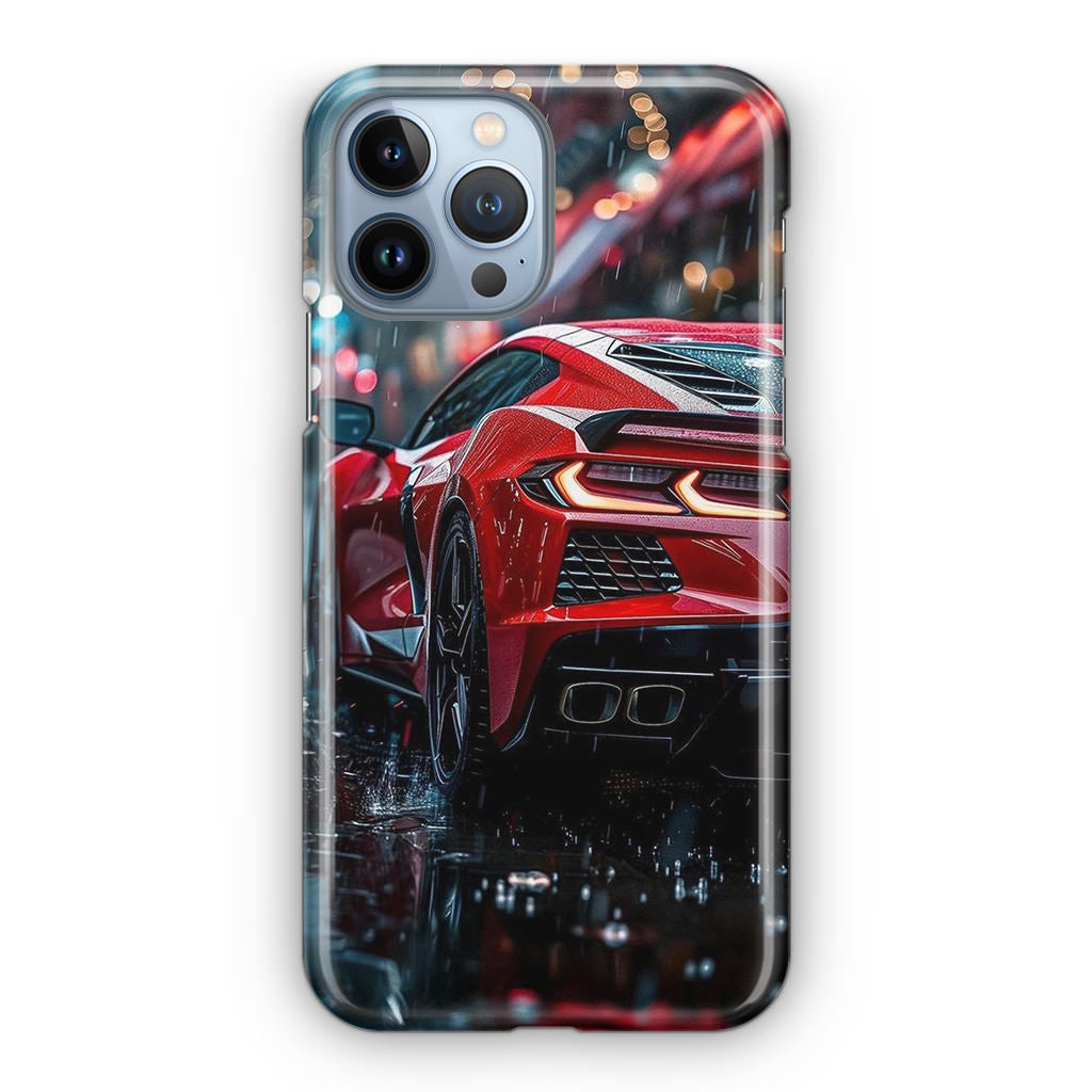Red Sport Car in the Rain iPhone 13 Pro / 13 Pro Max Case