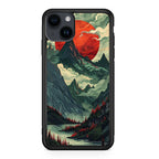 Crimson Moon Over Silent Peaks iPhone 14 / 14 Plus Case