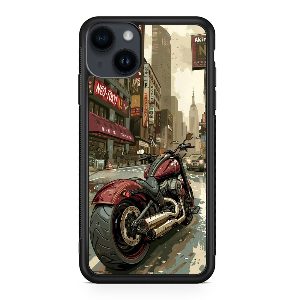 Motorcycle In Tokyo Streets iPhone 14 / 14 Plus Case